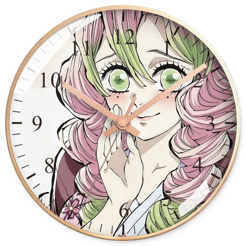 Wall Clock Silent - Demon Slayer Anime Cartoon Wanduhr Muichiro
