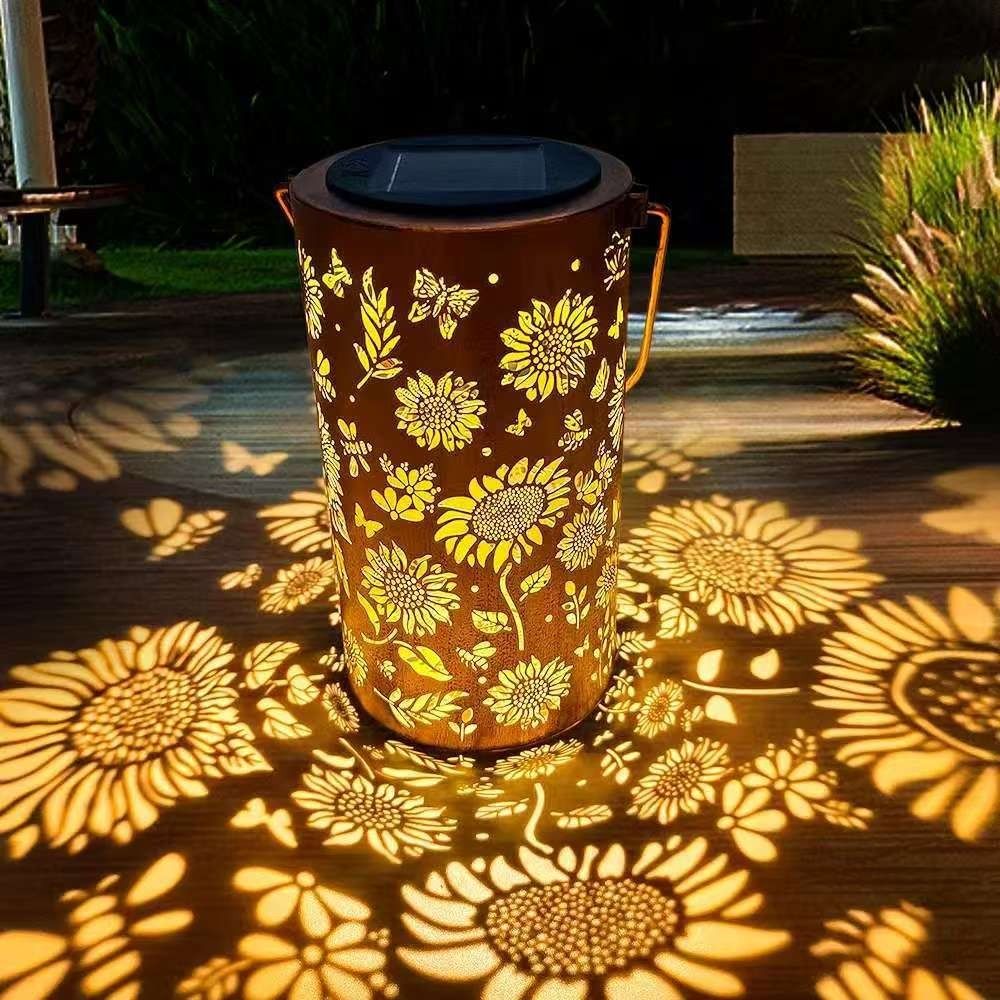 Home Decor Outdoor - Sonnenblumenlicht und Schattenlicht, wasserdichte Außenleuchte, solarbetrieben,