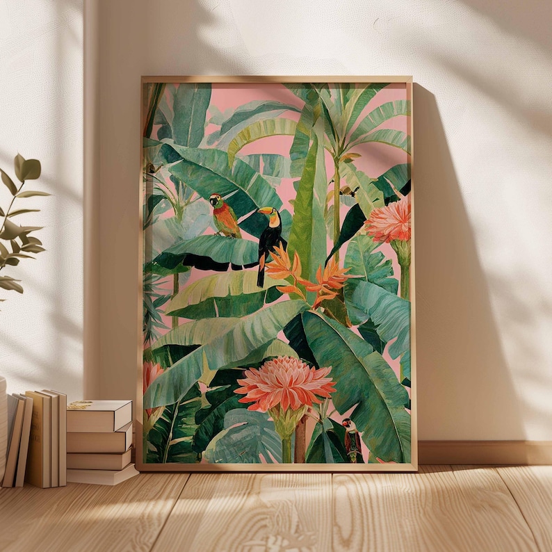 Home Decor Youtube - 1 Stück Retro-Tropen-Leinwandposter, ungerahmter botanischer Naturdruck,