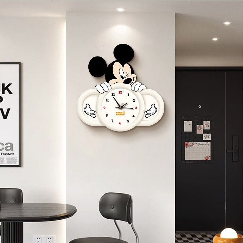 Wall Clock Silent - Mickey Cartoon Wanduhr Wohnzimmer Kreative TV