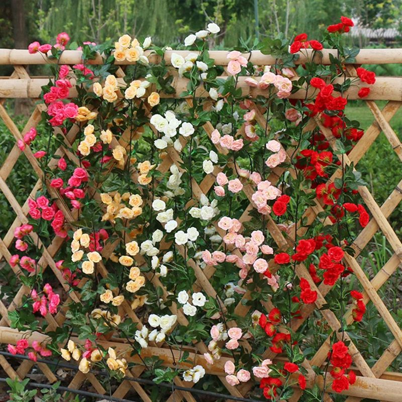 Home Decor Ai - Künstliche Blumen Seidenrosen Simulierte Ranken Hochzeitskranz