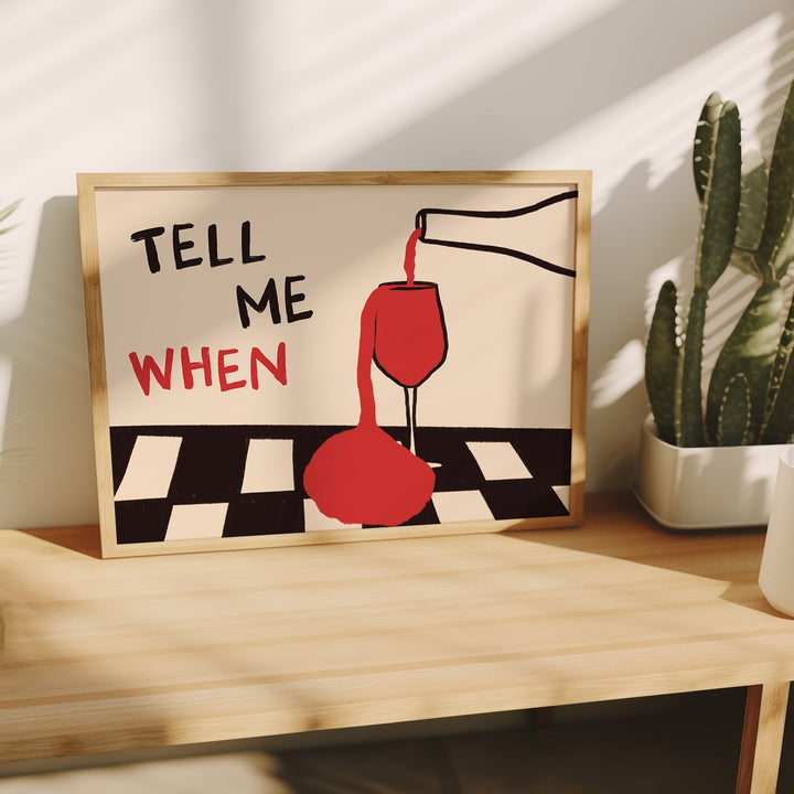 Home Decor Youtube - Vintage-Leinwand-Wandkunst-Poster „Tell Me When Drink“, ungerahmte