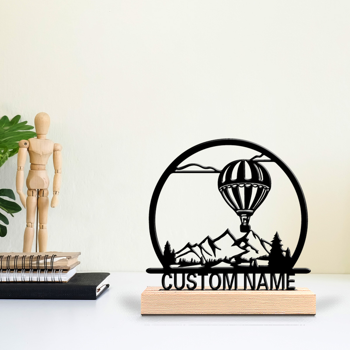 Home Decor Unique - 1 Stück Heißluftballon mit individuellem Namen,
