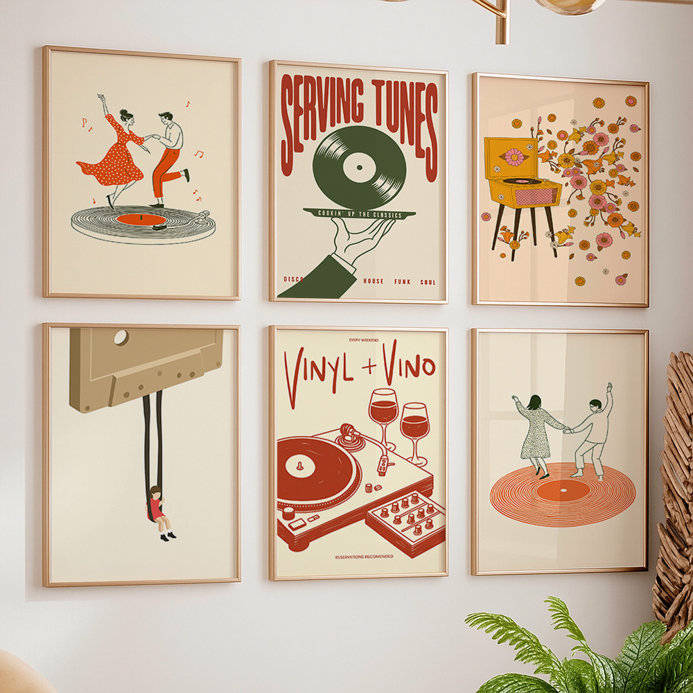 Home Decor Youtube - 1 Stück Vintage Musik Leinwand-Poster Ungerahmt