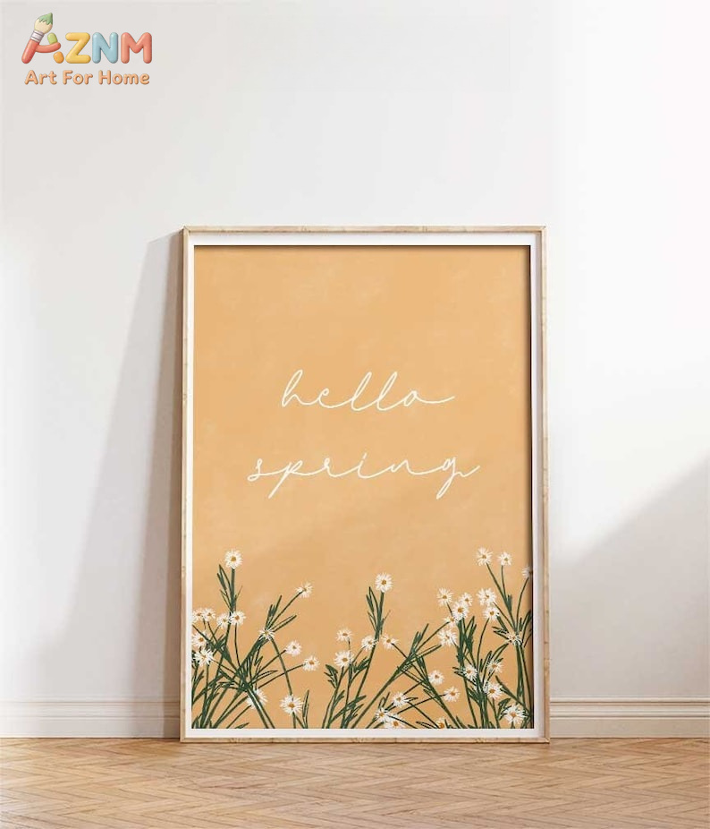 Home Decor Daisy - AZNM ungerahmter Leinwanddruck, Wandkunst mit Aufschrift