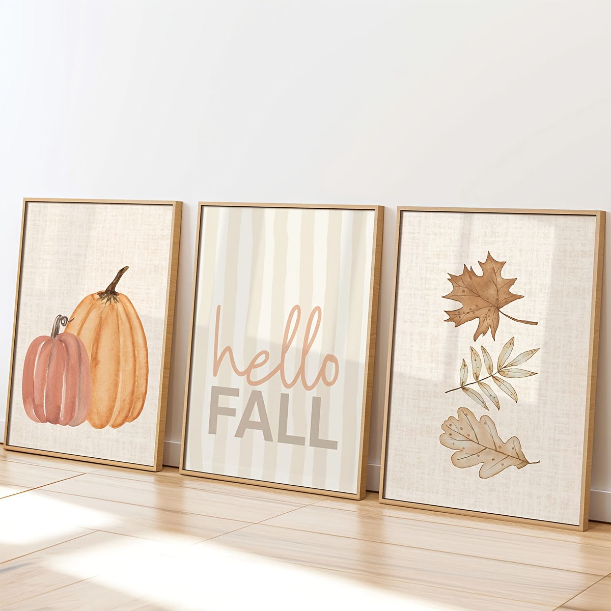 Home Decor Logo - 1/3 Stück Hallo Herbst Logo Leinwanddruck