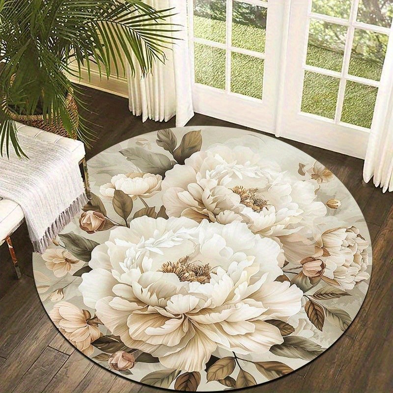 Home Decor Trend 2026 - Runder Capybara-Gamer-Teppich Niedlicher Tier-Headset-Teppich Rutschfester Schlafzimmer-Bodenmatte