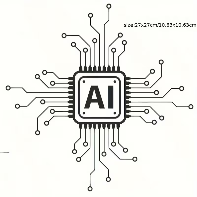 Home Decor Ai - AI-Technologie Leiterplatten-Vinyl-Wandaufkleber - Cartoon-Stil Glänzender Selbstklebender