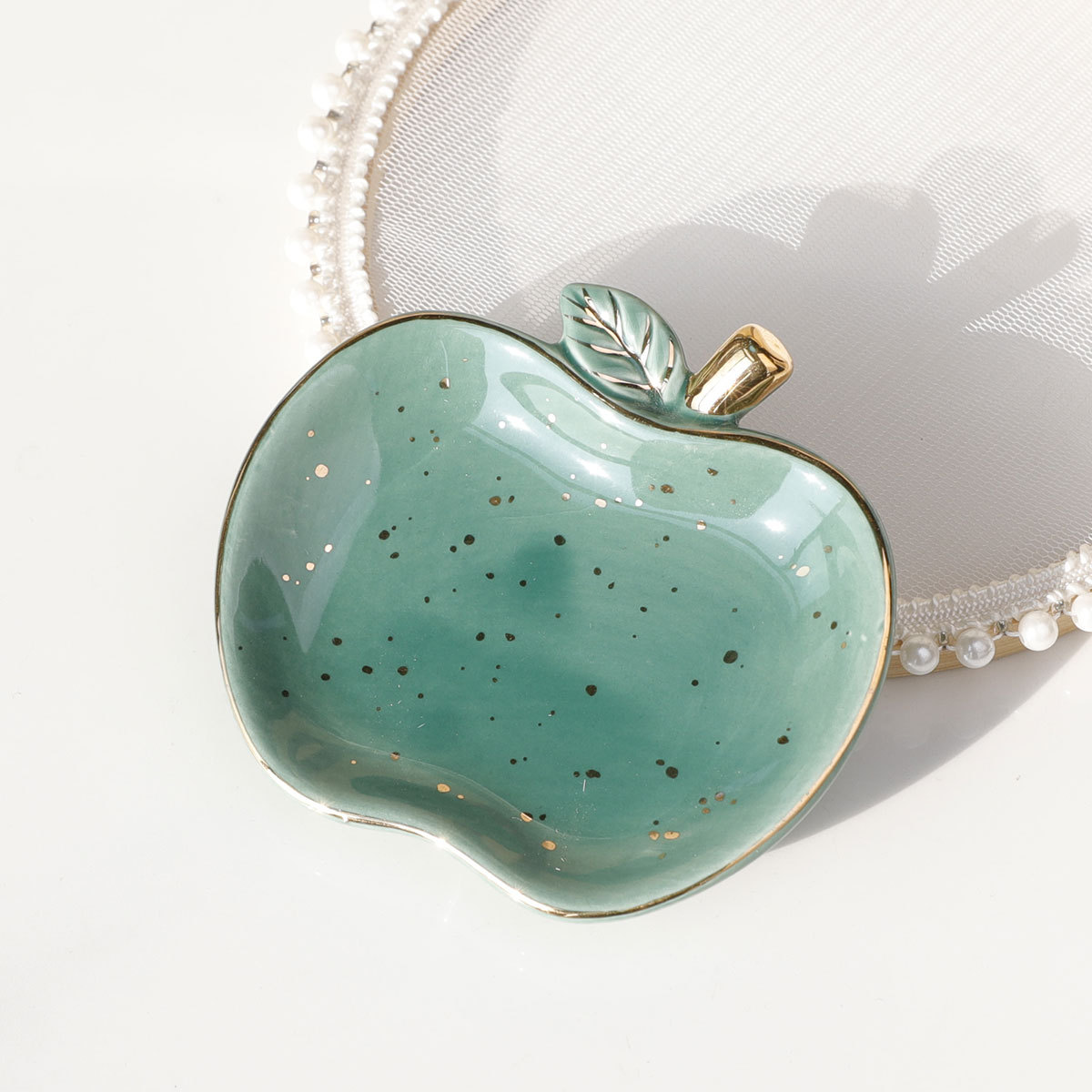 Ceramic Trinket Dish - Keramik Schmuck Tablett Schmucks chale Apfel