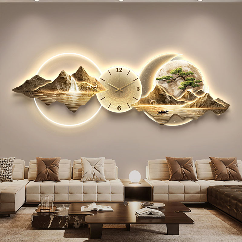 Wall Clock Silent - Wohnzimmer-Wanduhren Kunst-Wandbild Luxuriöse Große Ästhetische Moderne