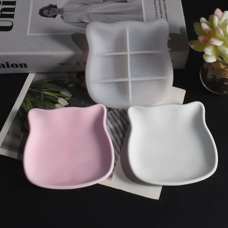 Ceramic Trinket Dish - Gips Katze Teller Form Kätzchen Tablett
