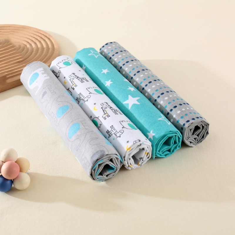 Neutral Throw Blanket - 4-teiliges neutrales Baby-Pucktuch-Set, schlichtes Design
