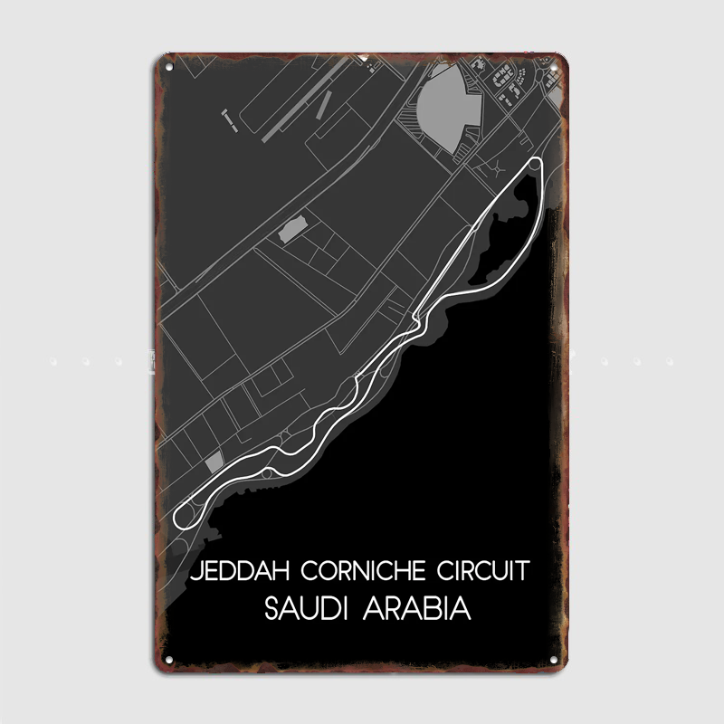 Home Decor Jeddah - Jeddah Corniche Circuit Poster Metall Individuelles