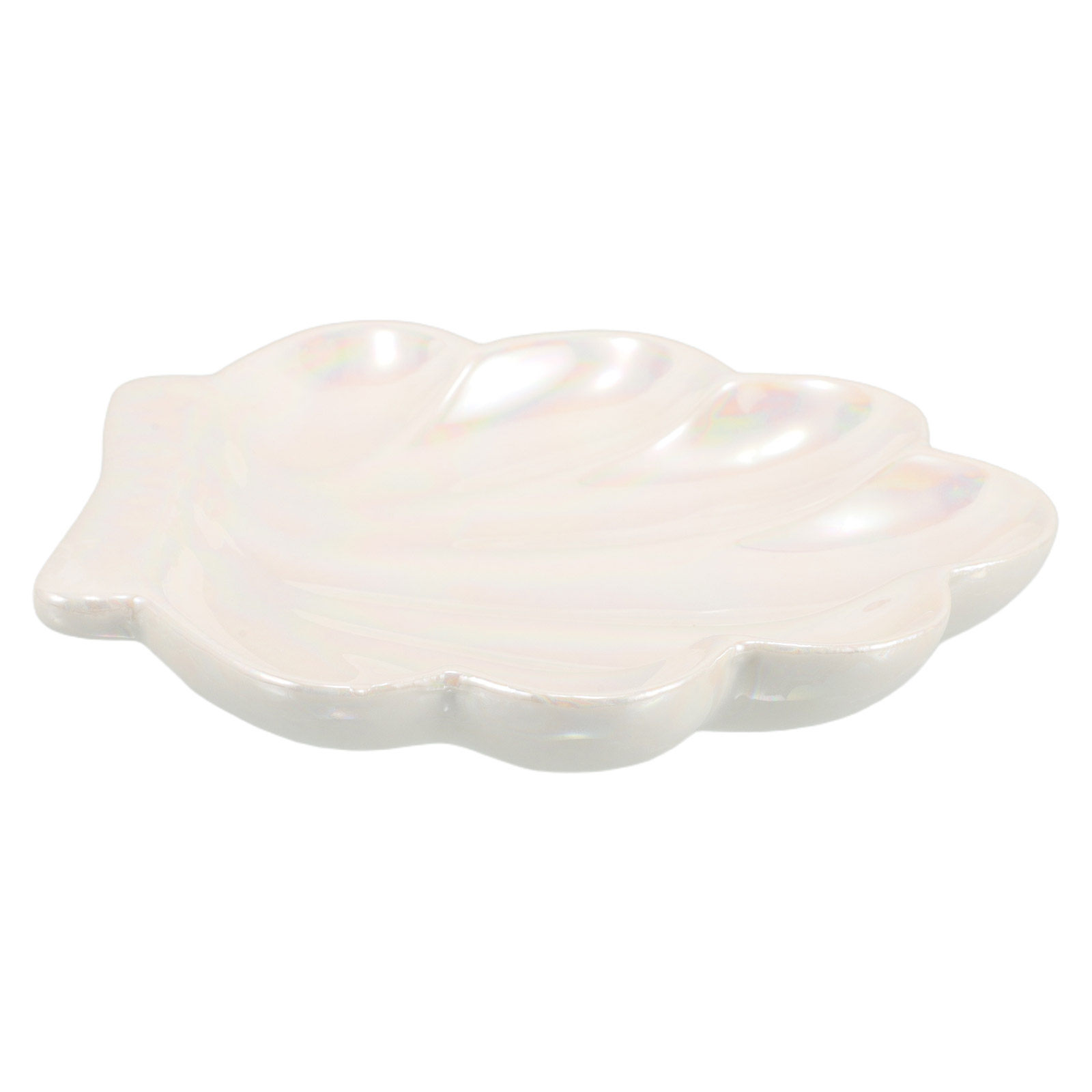 Ceramic Trinket Dish - Vintage Weiße Keramik-Muschelschale Schmuckablage Muschel-Ringhalter Schmucktablett