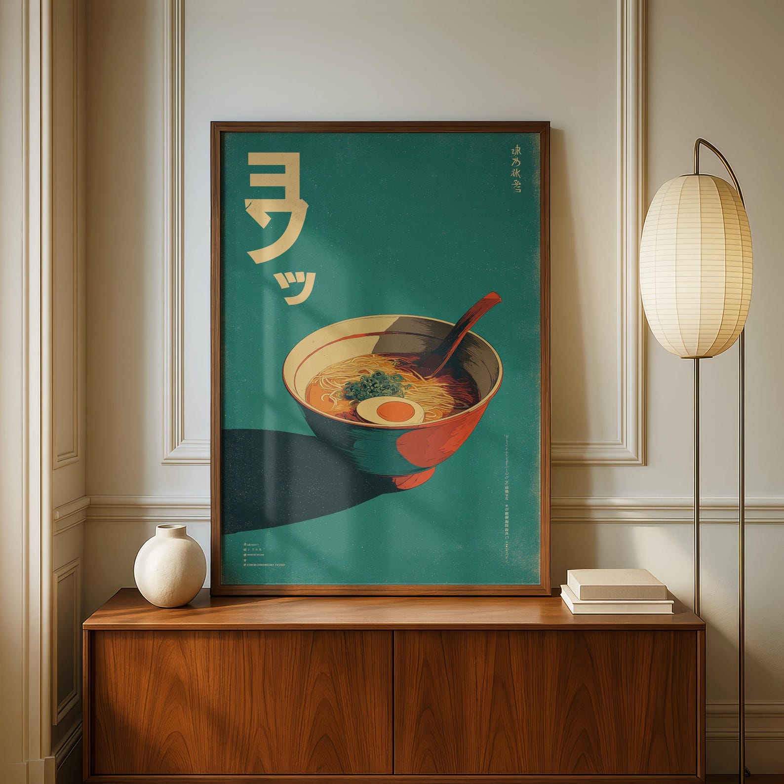 Home Decor Youtube - Retro Japanischer Ramen Leinwanddruck Rahmenloses Lebensmittel-Wandkunst-Poster