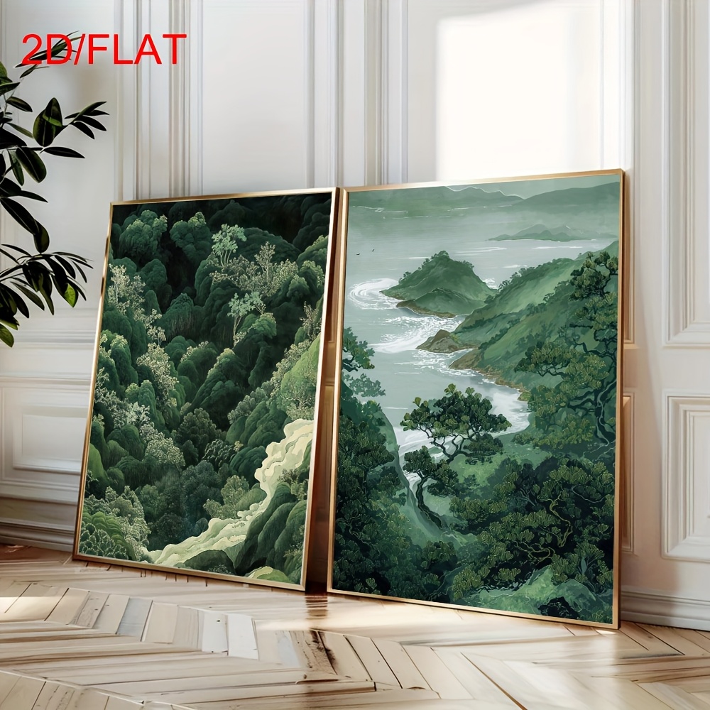 Home Decor Youtube - 2 Stück Moderne Grüne Wald- und