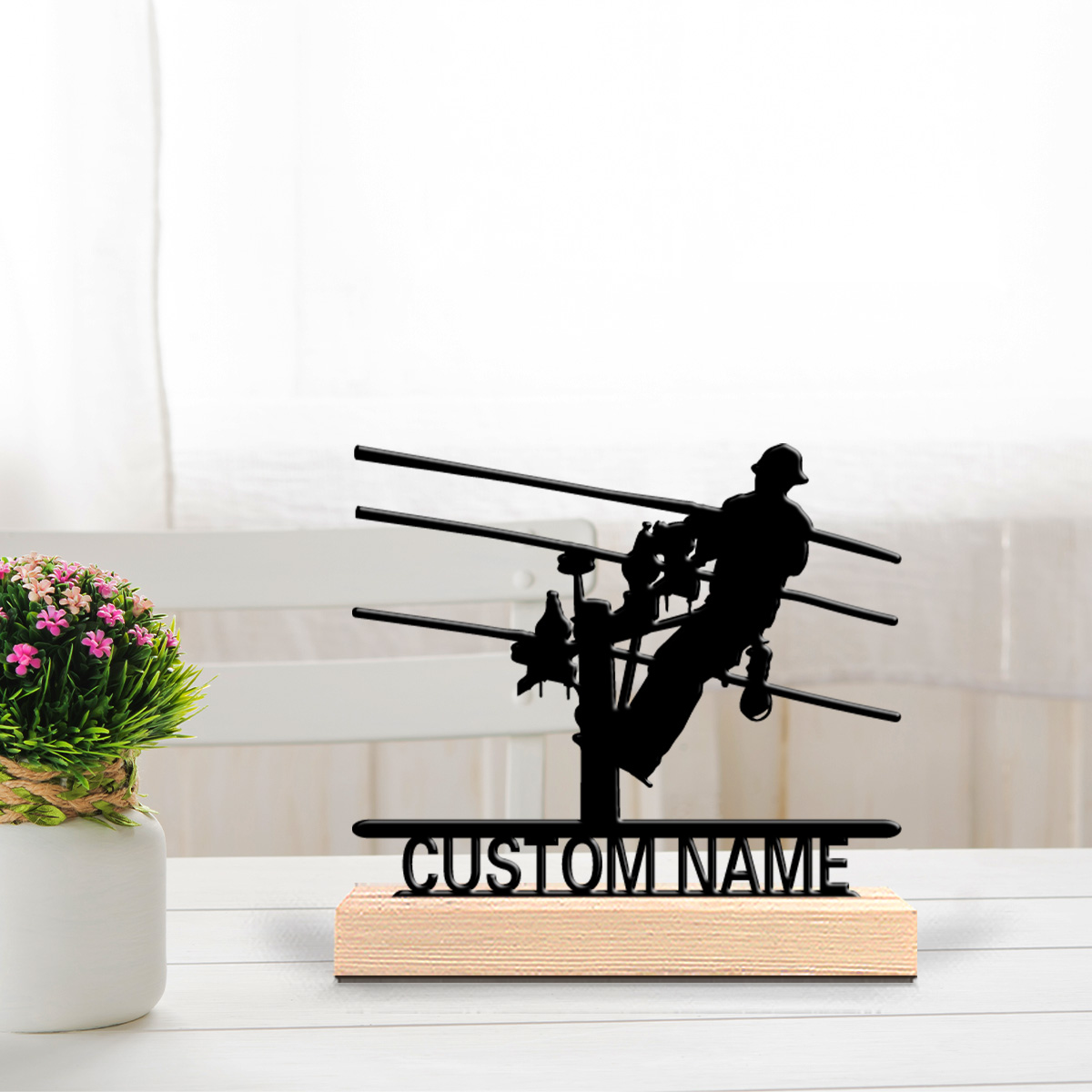 Home Decor Unique - 1 Stück Stilvolle Personalisierte Elektriker-Metallstatue mit