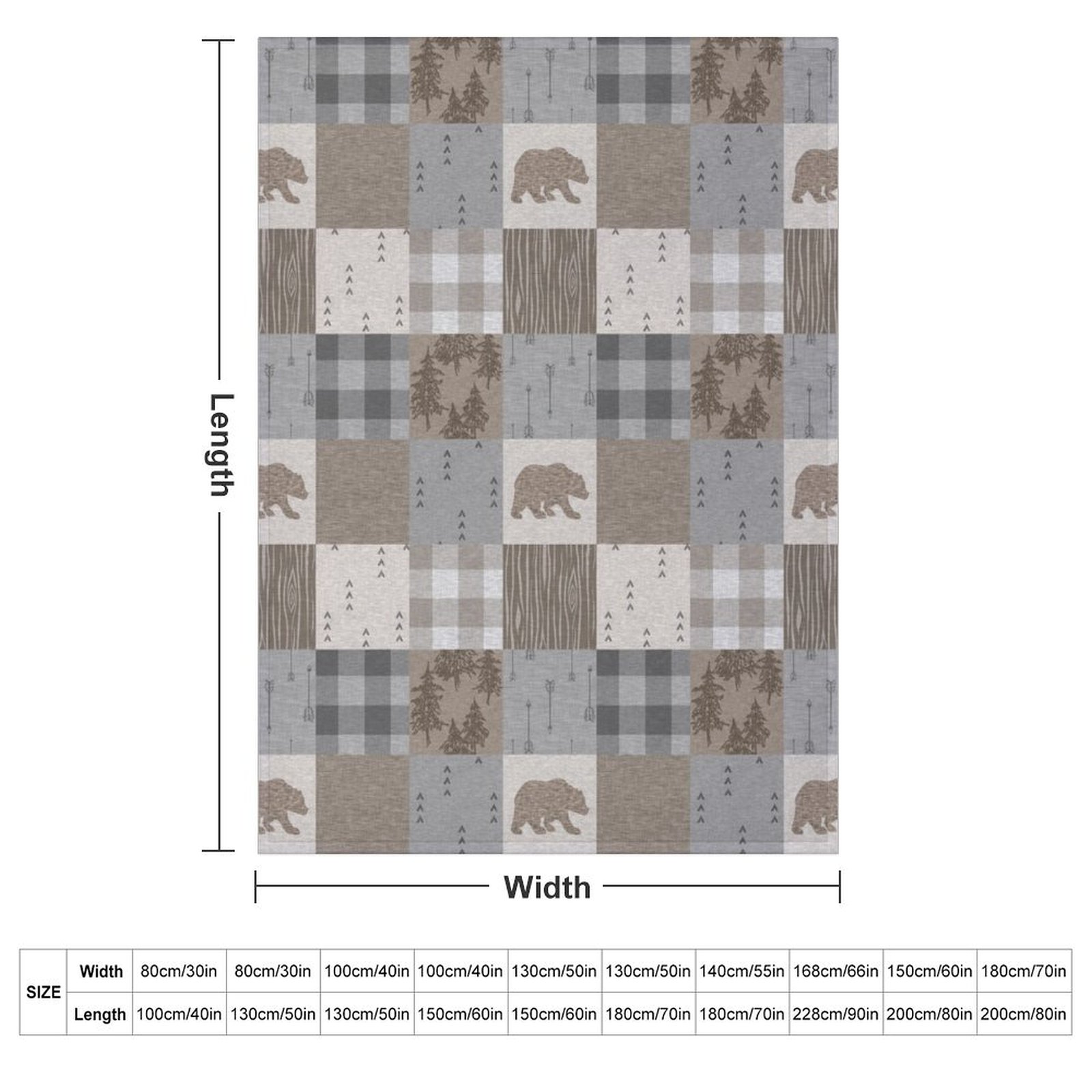 Bären-Patchwork - Rustikale Ne – Neutral Throw Blanket Bewertung und Preis