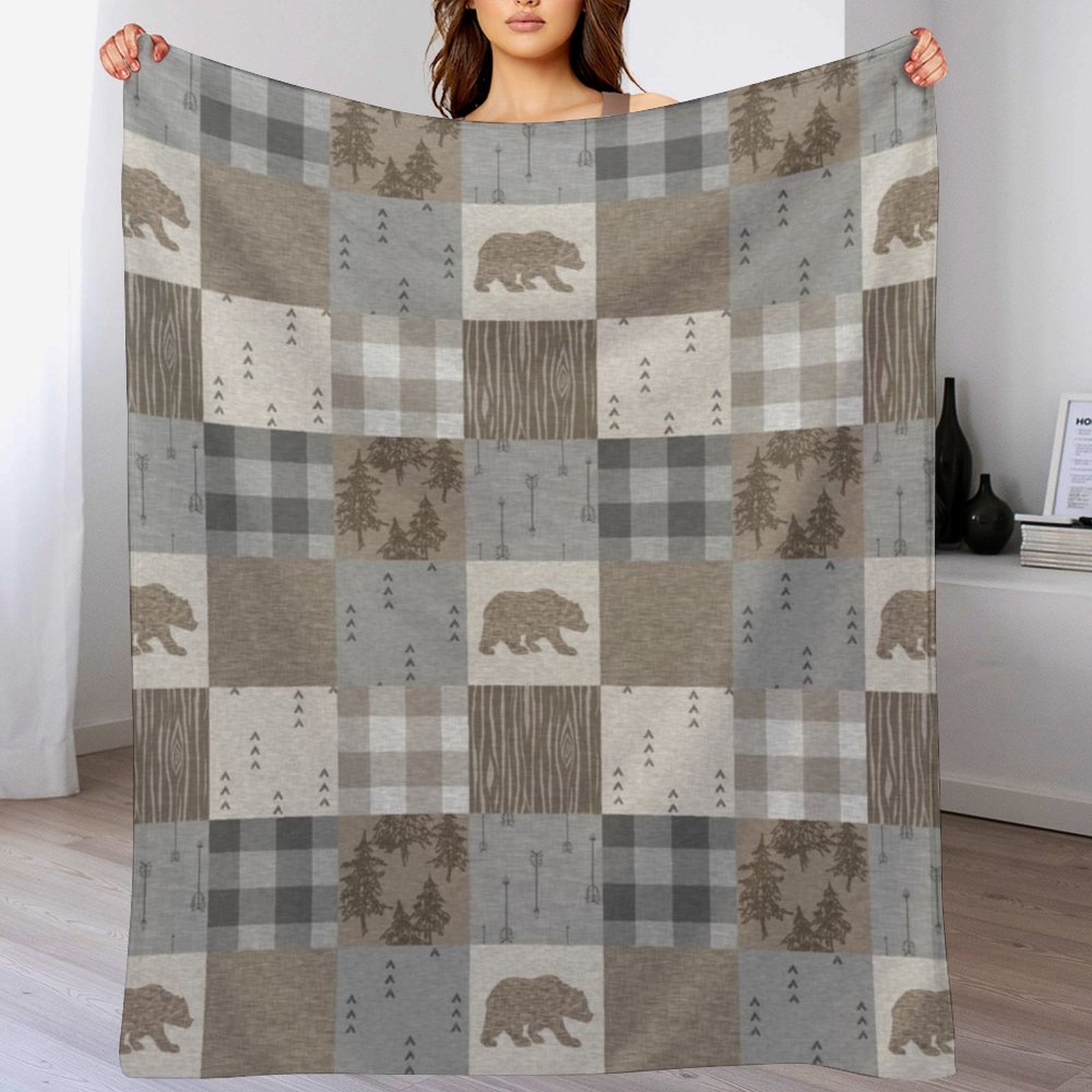 Bären-Patchwork - Rustikale Ne – Neutral Throw Blanket Bewertung und Preis