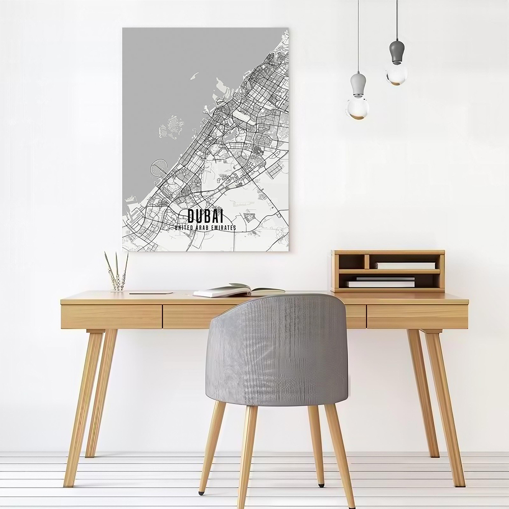 UAE Dubai Stadtplan Poster Lei – Home Decor Uae Bewertung und Preis