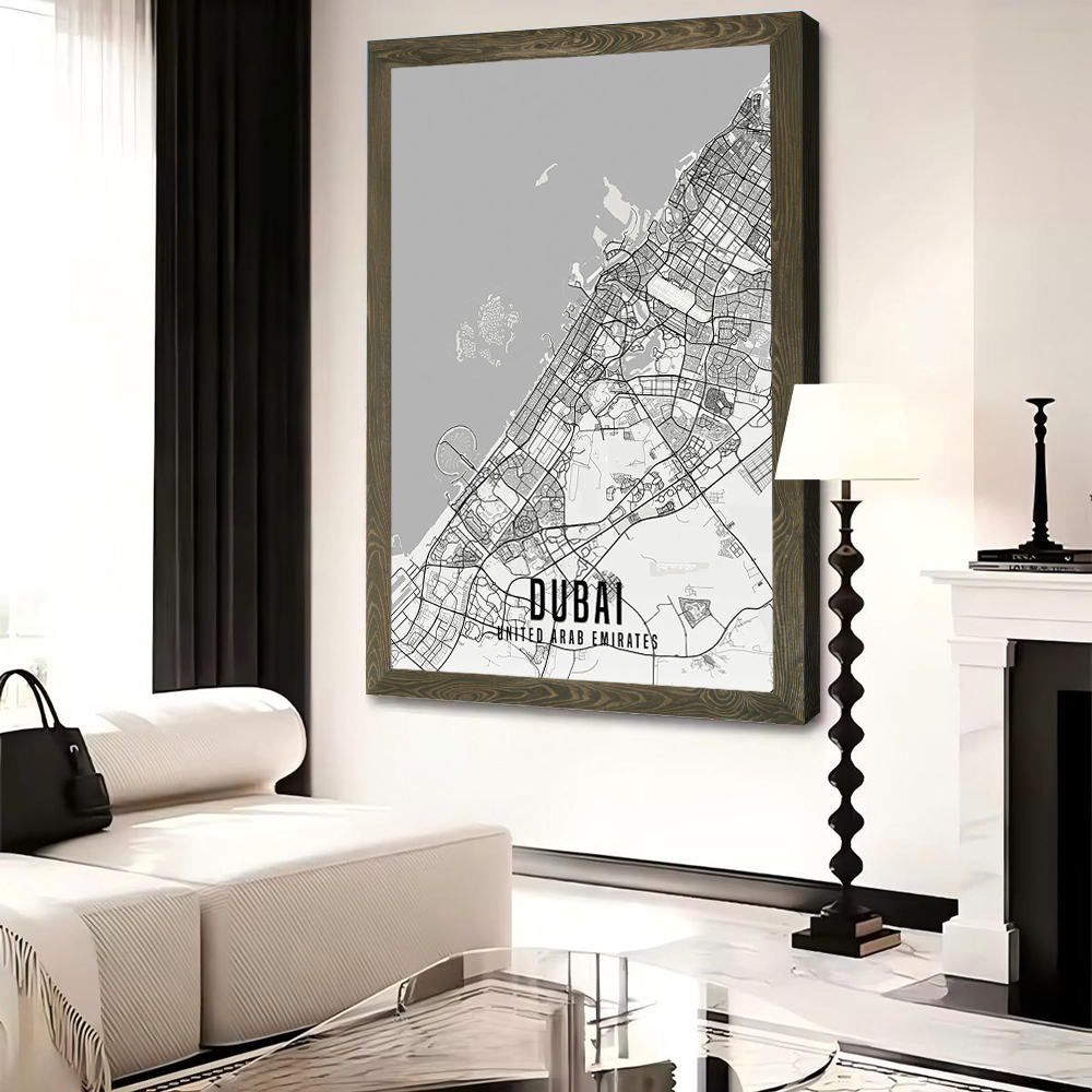 UAE Dubai Stadtplan Poster Lei – Home Decor Uae Bewertung und Preis