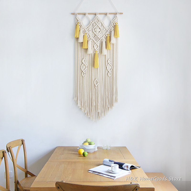 Macrame Wand Hängen Gewebt Wan – Yarn Home Decor Bewertung und Preis
