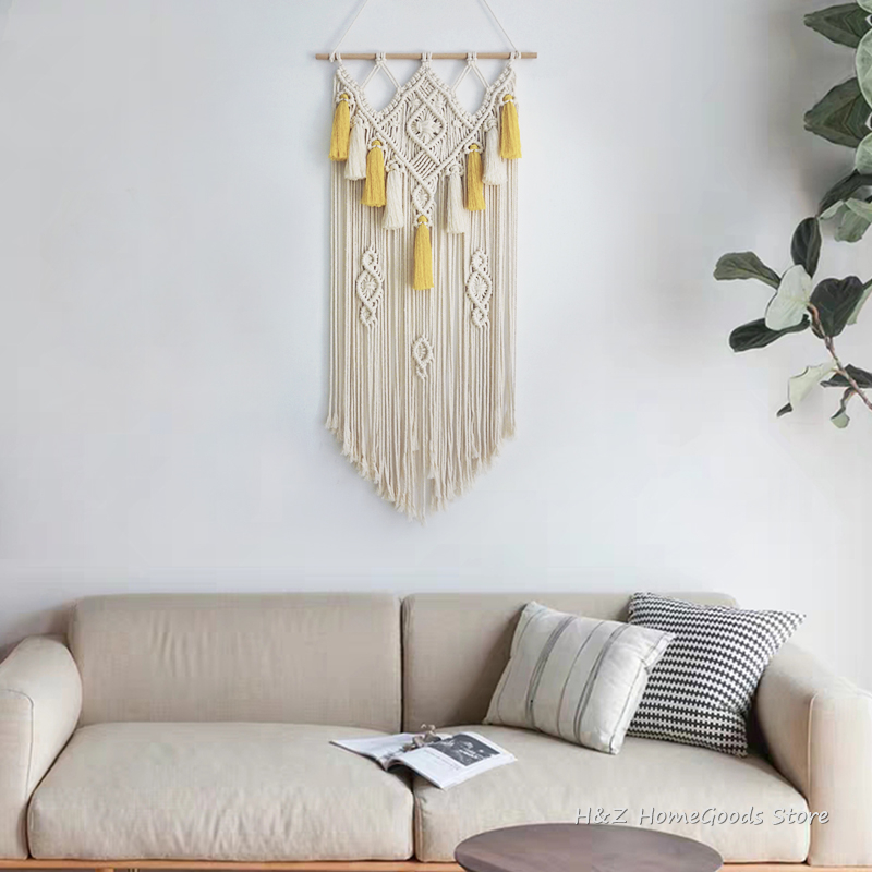 Macrame Wand Hängen Gewebt Wan – Yarn Home Decor Bewertung und Preis