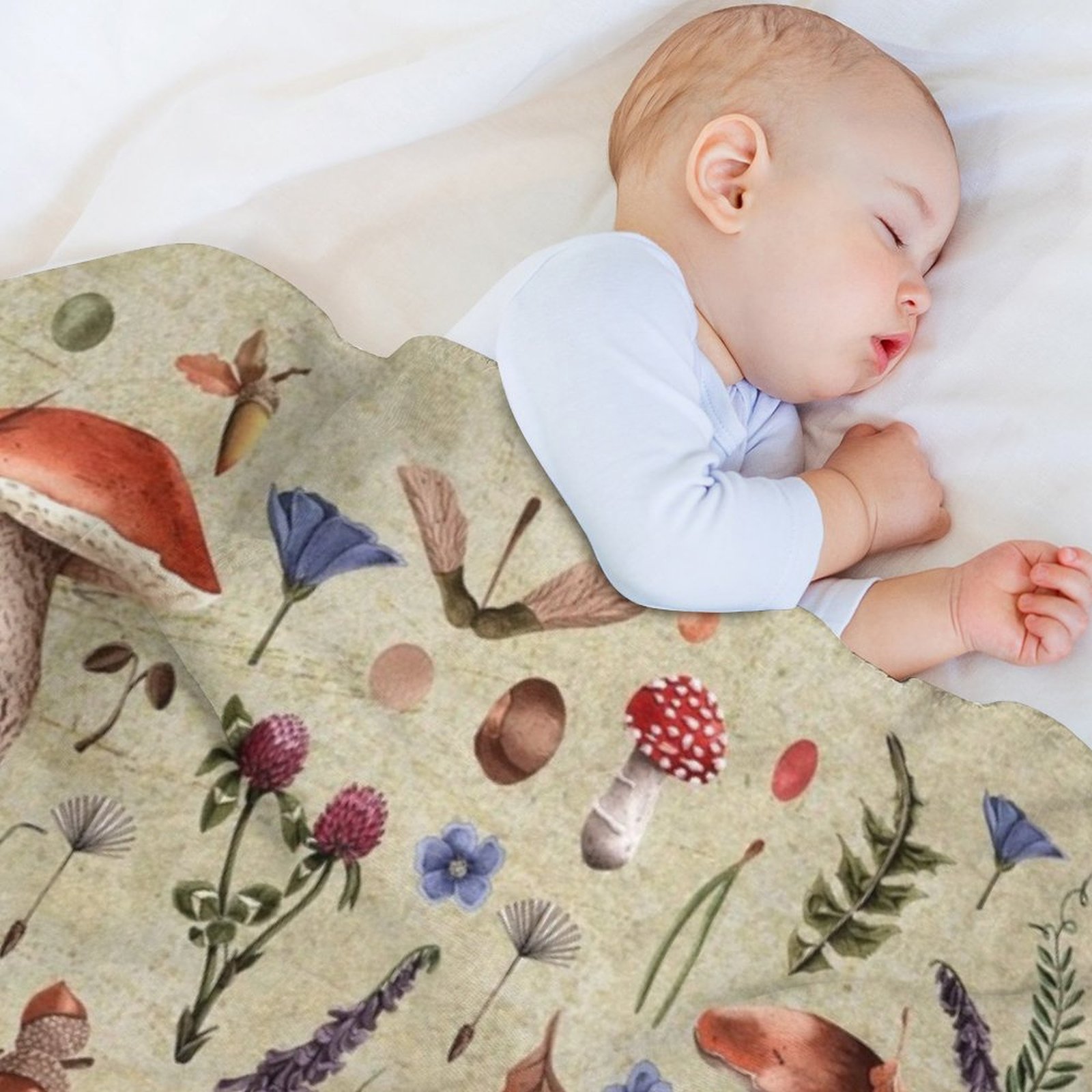 Retro botanische Pilze, Wildbl – Neutral Throw Blanket Bewertung und Preis