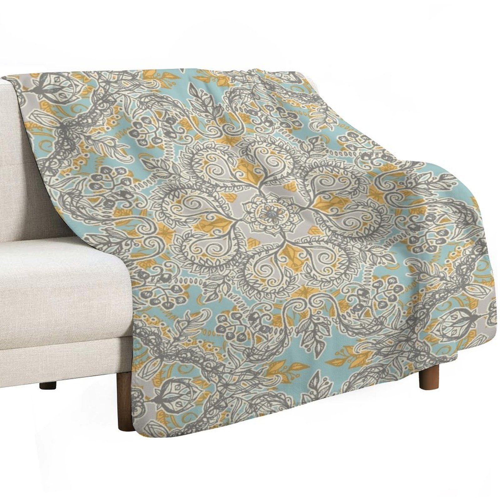 Zigeuner-Blumenmuster in sanft – Neutral Throw Blanket Bewertung und Preis