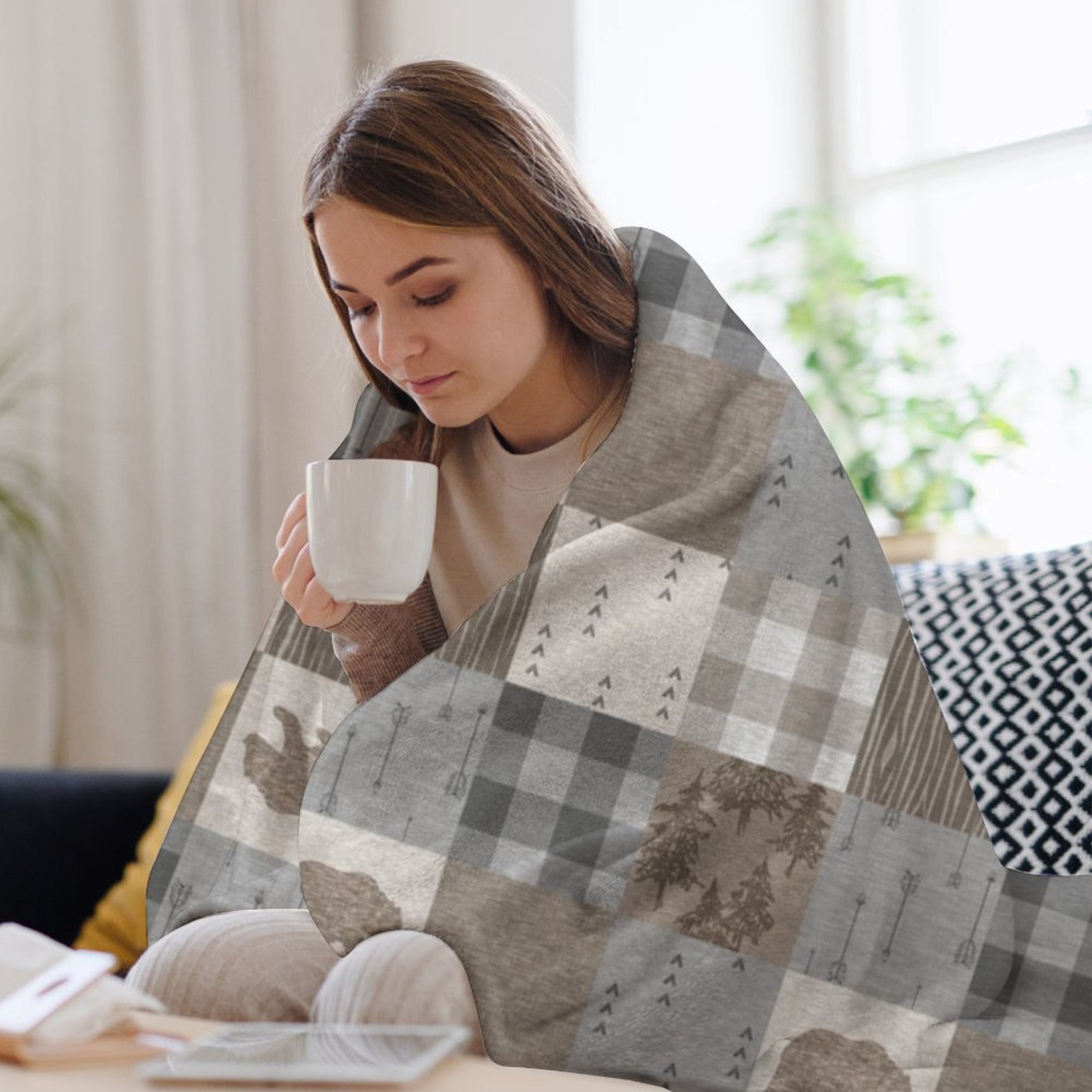 Bären-Patchwork - Rustikale Ne – Neutral Throw Blanket Bewertung und Preis