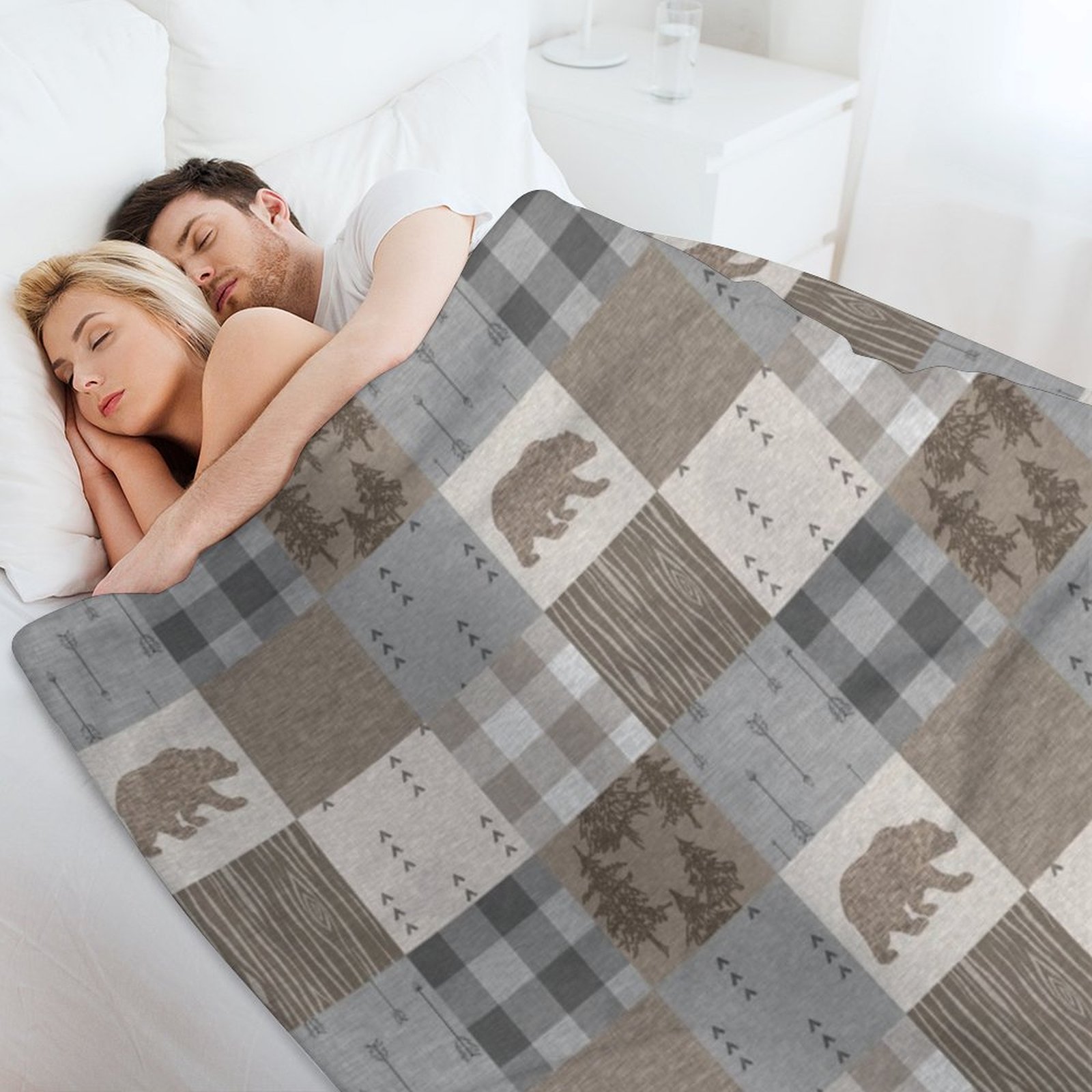 Bären-Patchwork - Rustikale Ne – Neutral Throw Blanket Bewertung und Preis